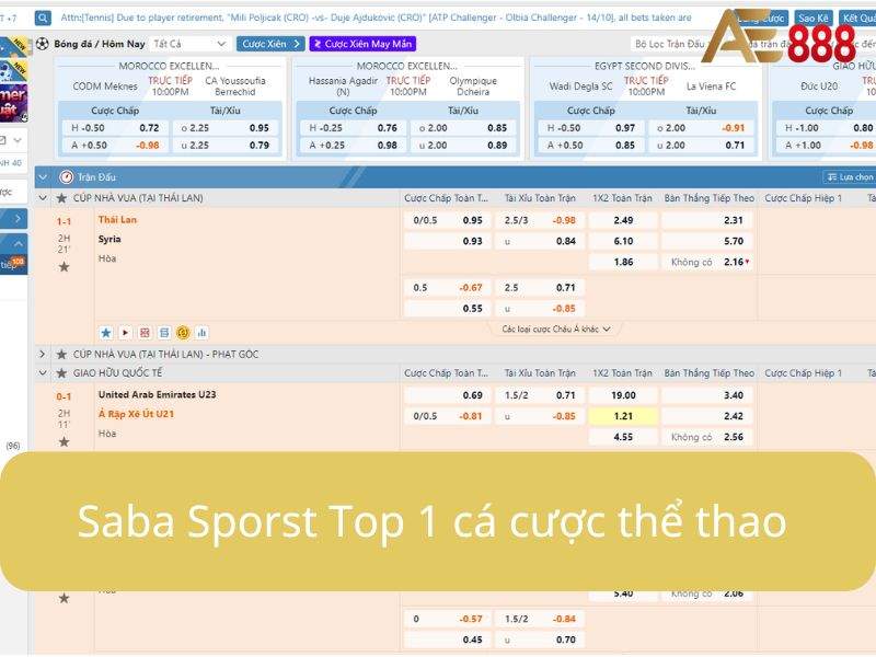 Saba Sports là sảnh game top 1 lĩnh vực thể thao Saba Sports là sảnh game top 1 lĩnh vực thể thao